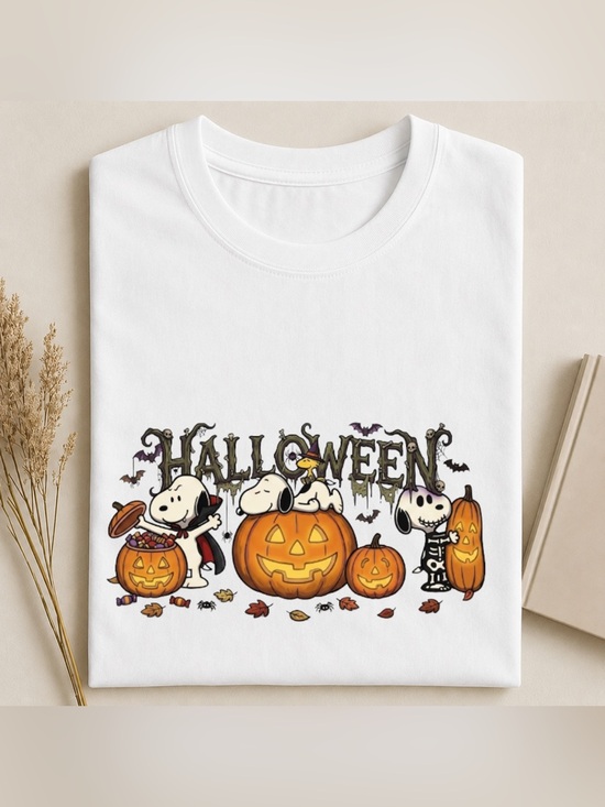 Gildan Other - Unbranded White Halloween Snoopy Pumpkin Costume Shirt - Vintage For Unisex